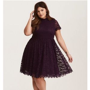 Torrid Lace Plum/Burgundy Skater Dress